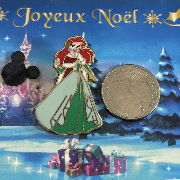 Disneyland Ariel Noel Trading Pin Christmas Princess Little Mermaid Lapel Pin - Picture 3 of 8